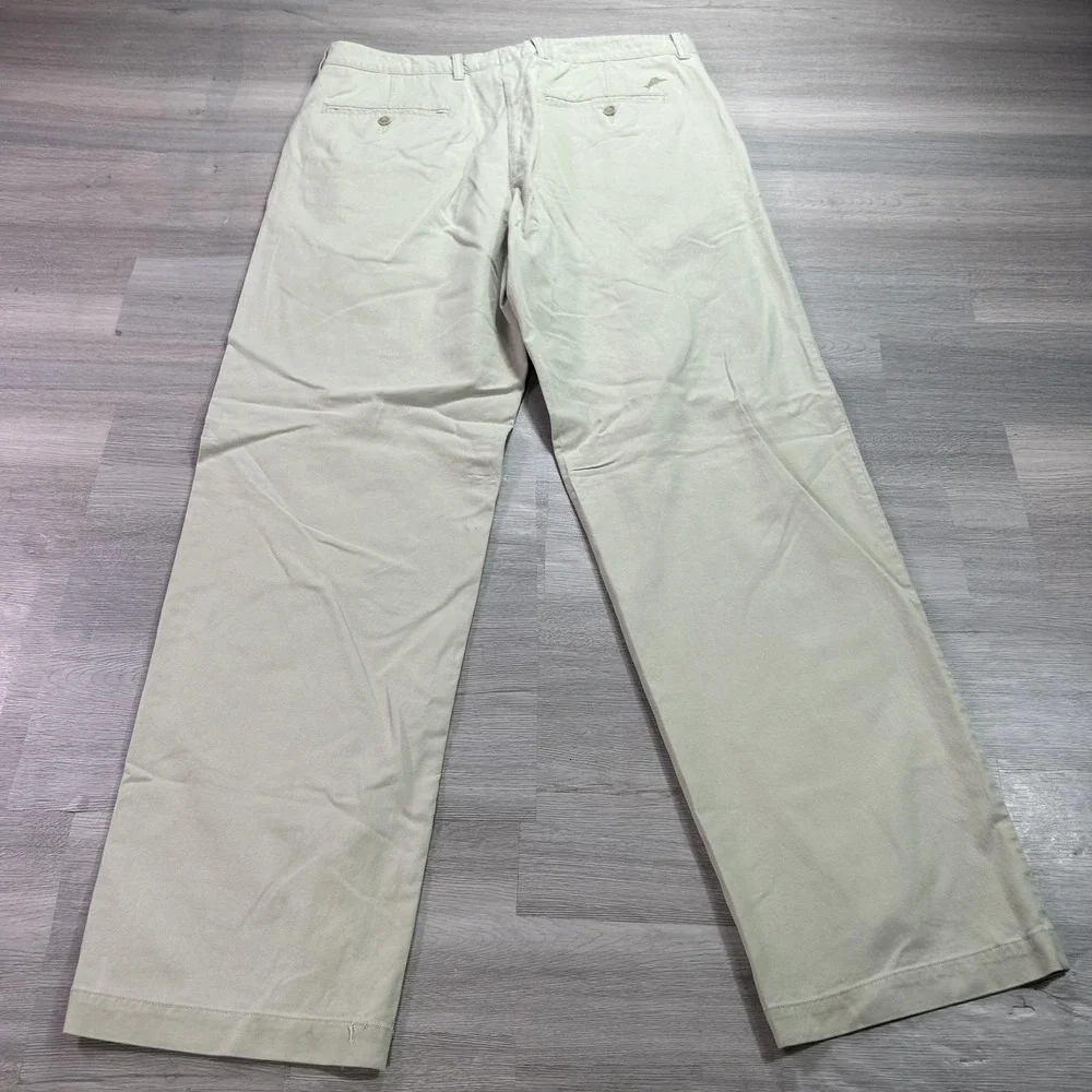 Tommy Bahama Pants Mens 36x34 Beige Lyocell Stretch Relaxed Fit Chino Casual